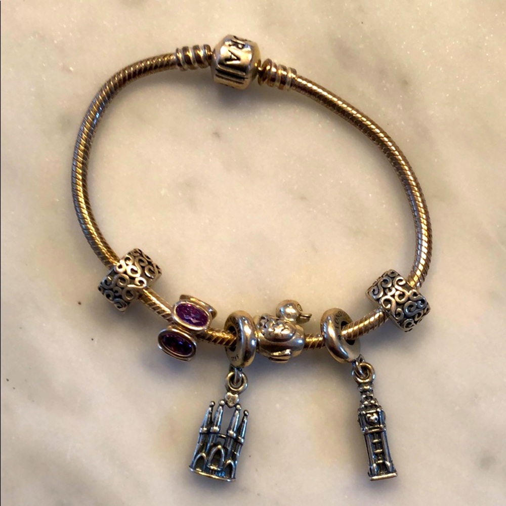 Pandora bracelet with charms